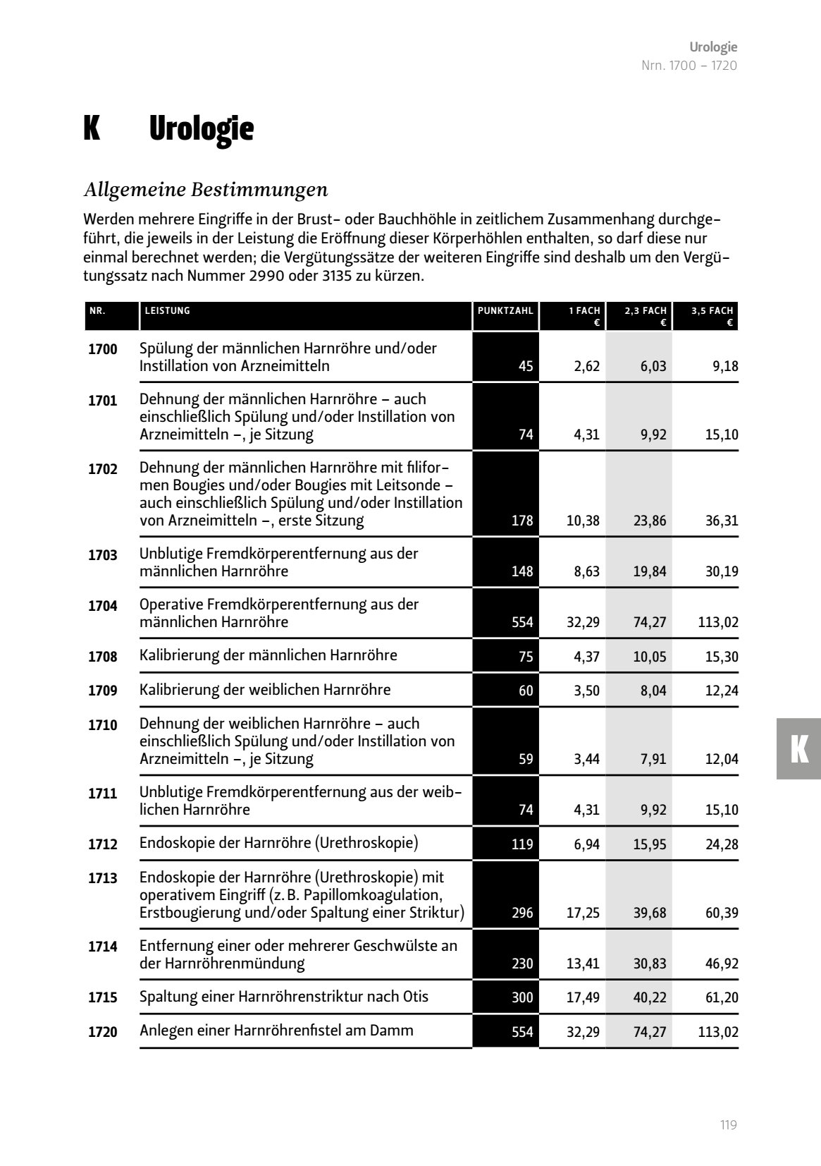 Urologie Allgemeine Bestimmungen