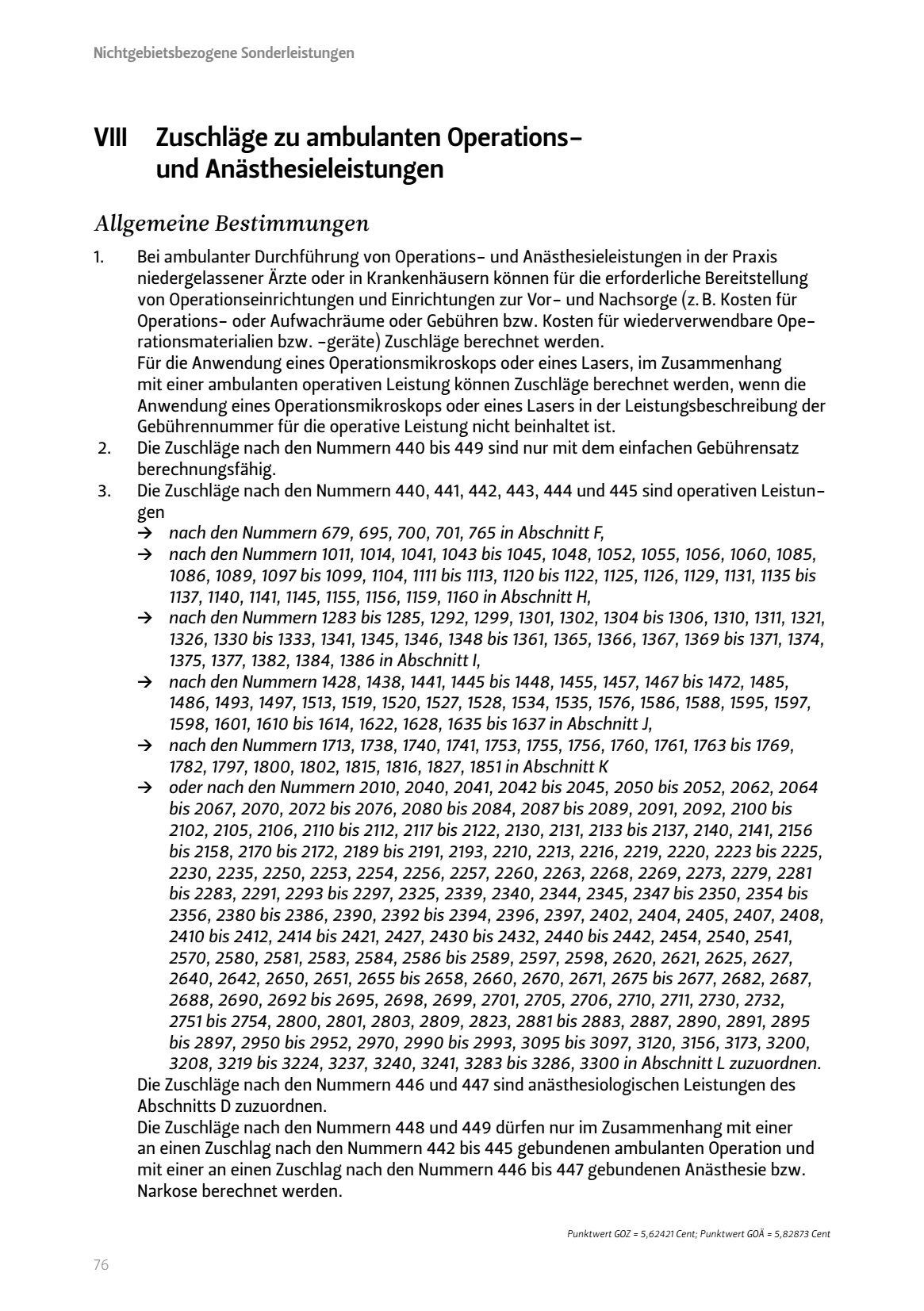 VIII Zuschläge ambulanten